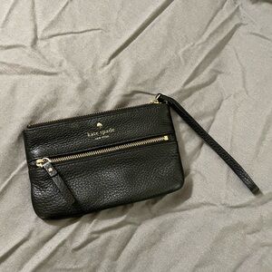 Kate Spade Black Pebbled Leather Wristlet
